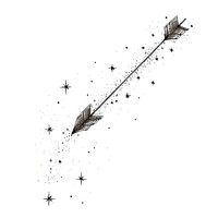 Arrow celestial drawing line white background.