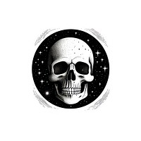 Black skull celestial photography monochrome astronomy.