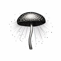 Mushroom celestial drawing sketch white background.