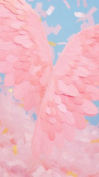 Angel wings craft collage petal paper pink.