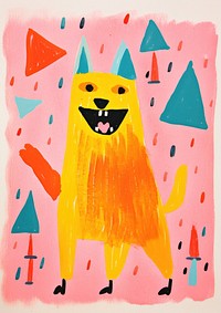 Happy dog enjoy party painting mammal animal.