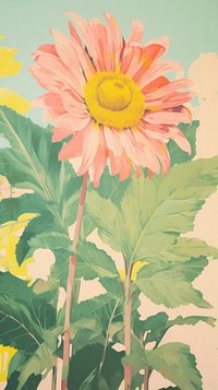 Sunflower drawing craft collage art painting plant.