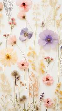 Real pressed wildflowers backgrounds pattern plant.