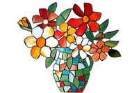 Mosaic tiles of flower vase shape glass art.