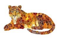 Mosaic tiles of leopard animal mammal art.