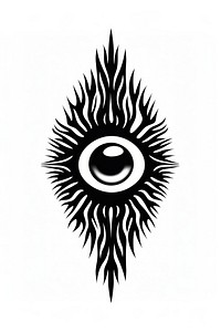 Devils eye symbol white logo.