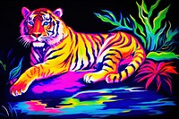 A tiger wildlife painting animal.