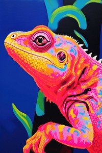 Lizard painting reptile animal.