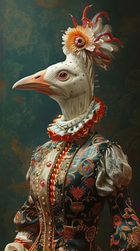 Bird costumes wearing Odalisque surrealism wallpaper animal art human.