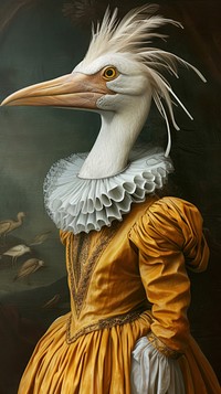 Painting animal bird portrait.
