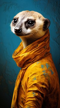Animal wildlife portrait meerkat.