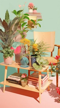 Furniture flower chair plant.
