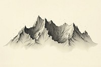 Litograph minimal mountain drawing nature sketch.