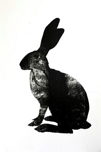 Litograph minimal rabbit silhouette animal mammal.