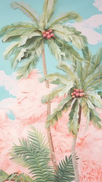 Palm tree outdoors painting nature.
