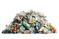 Photo a recycle garbage plastic white background unhygienic.