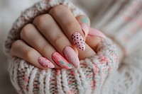 Nails pattern finger hand.