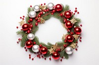 Christmas Wreath with Ornaments christmas wreath white background.