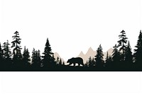 A bear in a forest silhouette outdoors mammal.