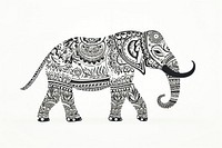 Elephant drawing wildlife pattern.