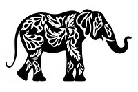 Elephant silhouette pattern drawing.