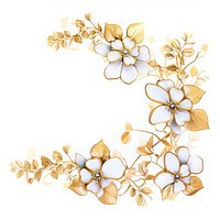Gold of hydrangea wildflower frame pattern white accessories.