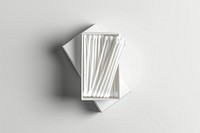 Cotton swab box packaging  paper white simplicity.