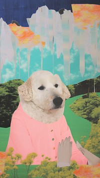 Dog art painting portrait.