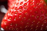 Extreme close up of half cut strawberry food backgrounds fruit.