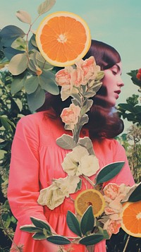 Graden grapefruit portrait outdoors.