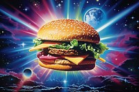 Burger food star advertisement.