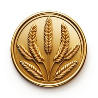 Cute golden wheat circle white background agriculture accessories.