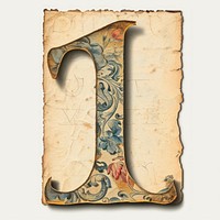 Vintage Alphabet Number 1 art paper text.