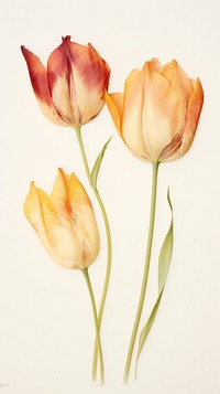 Pressed tulip flower petal plant.