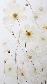 Pressed white flowers pattern plant petal.