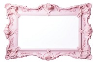 Rococo frame vintage rectangle mirror white background.