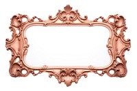Rococo frame vintage rectangle oval white background.
