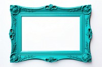 Turquoise frame vintage rectangle white background architecture.