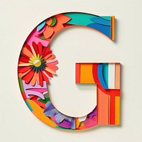 Alphabet G text flower shape.