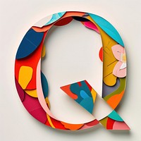 Alphabet Q art shape paper.