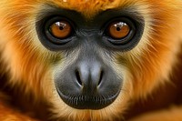 Wild gibbon ape face wildlife animal monkey.
