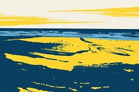 Yellow and blue of beach backgrounds outdoors painting.