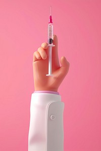 Syringe holding hand injection.