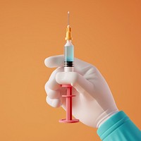 Syringe holding hand protection.