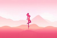 Person dancing gradient background pink red tranquility.