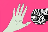 Finger poiting left cartoon zebra hand.