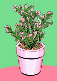 Potted plant cartoon day houseplant.