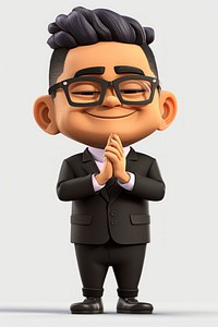 Businessman cartoon figurine representation.
