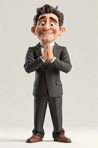 Businessman figurine cartoon representation.