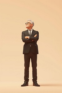 Businessman standing portrait cartoon.